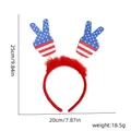 Serre-tête avec drapeau américain et signe de paix pour fête de l'Indépendance en rouge blanc bleu - Serre-tête de fête / Style Doigt de Victoire
