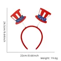 Serre-tête drapeau américain avec mini haut-de-forme pour fête de l'Indépendance - Serre-tête de fête / Style Haut de Forme 5 Étoiles
