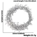 7.5m silver star tinsel garland for DIY Christmas tree decoration and festive hanging ornaments - Tree Star Style / Bright Silver