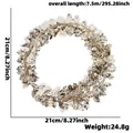 7.5m silvery artificial holly leaf garland vine for Christmas DIY wreath decoration - Berry Leaf Style / Champagne Gold