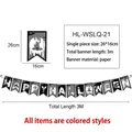 Halloween-Banner-Spezifikationen: 3 m Gesamtlänge mit 26x16 cm Papierfahnen - Schwarz Grau Weiß Buchstabe Fledermaus Skelett Stil (HL-WSLQ-21) / Gesamtlänge 3 Meter