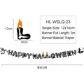 Halloween paper banner with skeleton letters and dimension markings for party decor - Colored Broken Hand Skeleton Ghost Witch Style (HL-WSLQ-23)