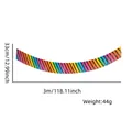 Regenbogen-Tinsel-Fransenbanner für Partys, 3 m lang und 33 cm hoch, Dekoration - Diagonalverlauf mit schwarzem Rand / 3 Meter/Packung