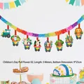 Festive children party banner with colorful cartoon animals on a train garland decoration - Animal Train Style (WQLY-ZLS02) / 3 Meters Long