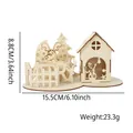 DIY Holz-Weihnachtshaus-Puzzle-Ornament für die festliche Tischdekoration zu Hause - Rentier Weihnachtsbaum Haus / 15.5cmx8.8cm