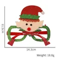 Kerstbrilmontuur met glitterelfje voor feestdecoratie afmeting 14.3cm breedte - Kerstman Groen