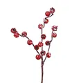 Ramo di bacche rosse ghiacciate artificiali per decorazioni natalizie e accessori fai-da-te. - Ramo di Bacche Artificiale / Rosso con Effetto Neve