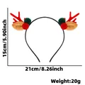Kerst rendier gewei hoofdband met pluche oren en gekleurde feestelijke pompons - Kleine Gewei Hoofdband / Rode Geweien Met Rood Groene Pompons