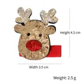 Glittery reindeer Christmas hair clip with red sequin nose, 4.5cm by 3.5cm, 2.5g weight - Gold Sequin Reindeer Head Clip