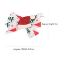 Christmas bow hair clip with red glitter Santa hat, 8.5cm wide and 7cm high size - White Christmas Hat Style