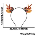 Kerst rendiergewei hoofdband met bellen en strik, overzicht van de specificaties - Kleine Gewei Hoofdband / Bruine Geweien Met Rode Besstrik