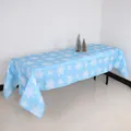 Tovaglia di Natale azzurra con motivi di fiocchi di neve bianchi per la tavola delle feste - Stampa Fiocco di Neve / Blu