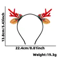 Festive Christmas reindeer antler headband with green bowknots and plush ears - Red Antlers With Red Berry Bow