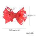 Red Christmas reindeer bow hair clip with festive glitter antlers for girls hair accessories - Red Reindeer