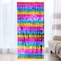 Tenda di sfondo in lamina quadrata sfumata arcobaleno per decorazioni murali di feste - Tenda di Carta Quadrata Scintillante 1m*2m