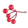 Branche de baies rouges artificielles pour décorations de Noël et compositions florales - 5 Têtes Sans Fil