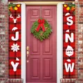 Bannières de Noël à carreaux rouge et noir avec textes JOY et SNOW pour déco festive - Bannières de Salutation à Carreaux Joy et Snow