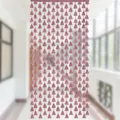 Cortina de flecos rosa con forma de árbol de Navidad para decoración festiva de puertas - 1*2M / Rosa oro