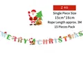 Cartoon Christmas banner for party decoration with Santa and reindeer graphics - Merry Christmas Letter Puzzle Style (Z-40)