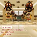 Set da 5 pezzi di decorazioni di Halloween da appendere in cartoncino spesso zucca - Stile Fantasma Castello (WQWS-GJ05) / 5 Pezzi