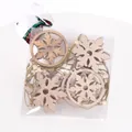 Set of 4 laser-cut wooden Christmas snowflake ornaments with beads in a clear box - Snowflake Style / Set of 6