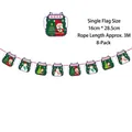Cartoon Christmas pull banner for holiday party scene decorations, set of 8 pieces - Santa Tree Irregular Style (Z-39)
