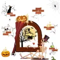 Ensemble de stickers d'Halloween avec squelette, citrouilles et araignées effrayantes - HYG-203 / Style Éléments Mixtes Halloween (HYG-203)
