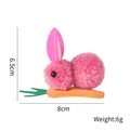 Handmade mini pink plush bunny and carrot Easter hair clip hair accessory for kids - Rose Red
