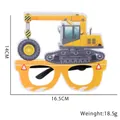 Lustige Partybrille für Kinder mit Bagger-Motiv, 16,5 cm breit und 14 cm hoch - Kran-Stil