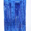 Blauer metallischer Folienvorhang mit Herzmuster für Party-Hintergrunddekorationen - Herz hohl / 100cmx250cm / Blau