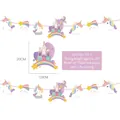 Festoni a tema unicorno e castello KT-1 per la decorazione della festa dei bambini - Castello di Unicorno (KT-1) / Confezione da 3 Metri