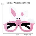 Monture de lunettes lapin de Pâques pour enfants avec paillettes roses et blanches - Style Lapin Blanc à Oreilles Roses