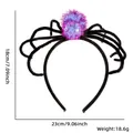 Halloween Spinne Stirnband Detail mit 23cm Breite und 18,6g Gewichtsangabe - Schwarze Beine Lila Spinne