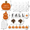 Set di decorazioni in legno per vassoio autunnale con zucche e misure indicate - Motivo di Zucca