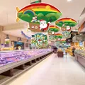 Christmas hanging decorations with Santa and rainbow balloon for mall ceiling - Hot Air Balloon Santa Style (HY-SG-10)