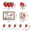 Set decorativo per vassoio a fragola con dimensioni, insegne in legno dolci per feste a tema. - Stile Fragola