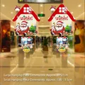 Set of festive Christmas house-shaped hanging decorations featuring Santa Claus and reindeer. - House Owl Style (HY-SG-13)