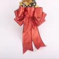 Large red glitter Christmas bow for tree topper decoration and festive ornaments - 25cm Red-Edged Christmas Red Bow Tie