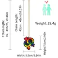 Collana Pride arcobaleno con simboli femminili intrecciati e dimensioni del prodotto - Stile Simbolo di Genere