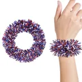 Fiori da polso tricolore rosso bianco blu per decorazione festa indipendenza USA - Stile a Strisce Larghe / Stile a Foglia Larga Rosso Bianco Blu