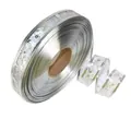 2,5 cm silbernes transparentes Band mit goldenem Sternenmuster für Weihnachten - 2.5cmx100 Yards / Silber