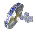 Transparentes blaues Weihnachtsband 2,5 cm breit mit goldenen und silbernen Sternen - 2.5cmx100 Yards / Blau