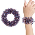 Bracciale a fiori in tinsel stelle rosso bianco blu per festa indipendenza - Stile Stella / Stile Lametta Fine con Piccola Stella
