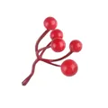 Tige de baies rouges artificielles à 5 têtes pour sapin de Noël et déco de maison DIY vive - Baies Rouges à 5 Têtes / Rouge