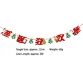 Striscione natalizio in carta con Babbo Natale e pupazzo di neve, lunghezza 3 metri per feste - Z13-Stile Carnevale Di Natale Rosso