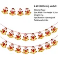 Detailed specifications for paper Christmas Santa bell banner including size and weight - Santa Claus and Bell Style (Z-20) / 8Pcs Set