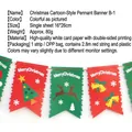 Striscione natalizio in carta con renne e stampa Merry Christmas decorativo - Stile Renna Rosso Verde (B1)