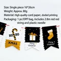 Striscione natalizio in carta cartoon con stampe Merry Christmas e XMAS - Stile Testo XMAS (B4)