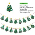 Macro detail of cartoon Christmas tree paper garland with specific dimensions and specs. - Green Christmas Tree Style (Z-25) / 8Pcs Set