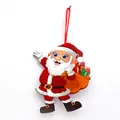 Festive Christmas Santa Claus hanging ornament decoration for holiday window displays - Waving Santa Style (XG-6)